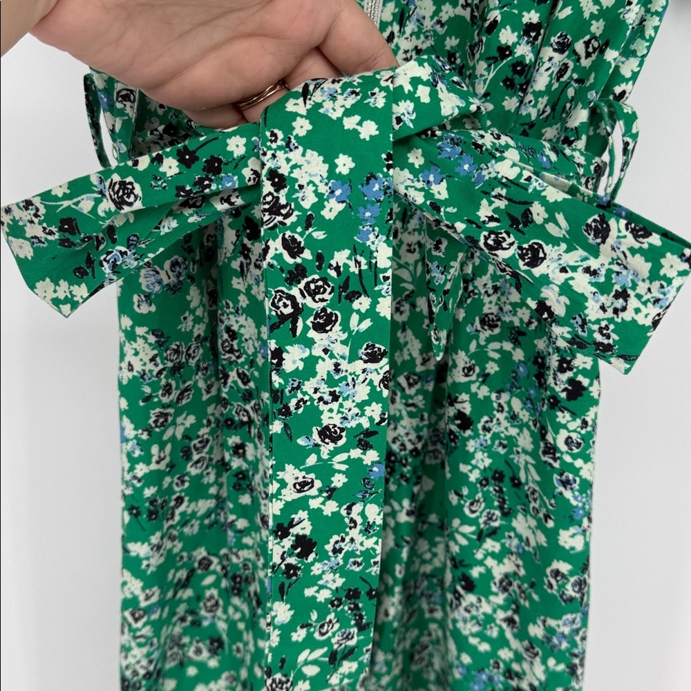 Zara Green Floral Zip Front Jumpsuit Size Medium | Boilersuit Cottagecore Y2K - Picture 7 of 9